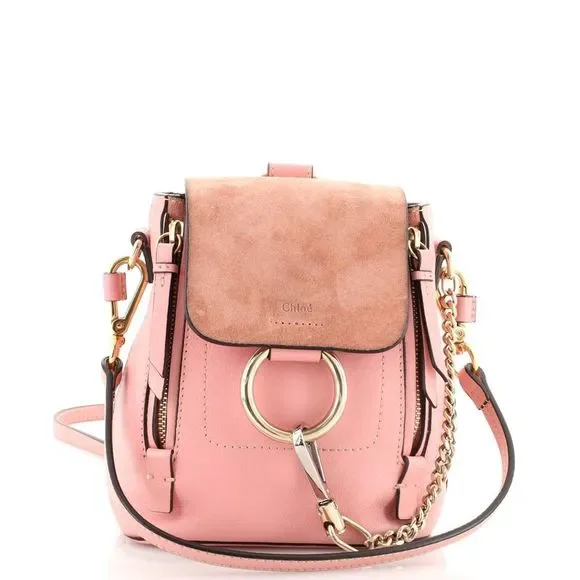 Chloe | Bags | Chloe Faye Backpack Leather And Suede Mini  display picture 2